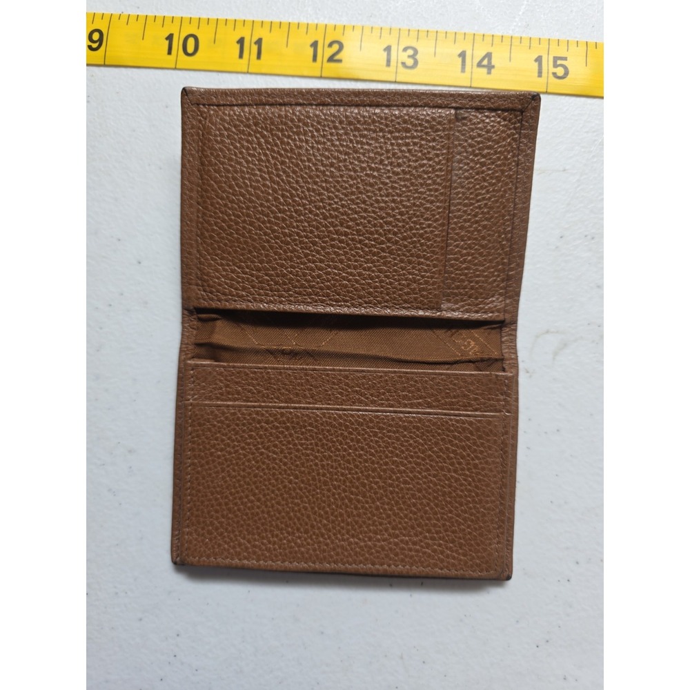 Longchamp Le Foulonne Bifold Card Holder Leather Wallet  Pebbled Brown - Picture 4 of 7